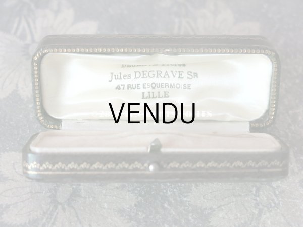 画像15: アンティーク ジュエリーボックス 金彩入り グリーン エパングル (15)