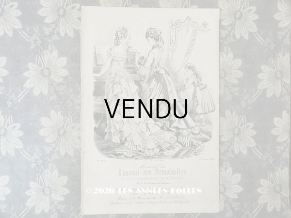画像1: 1876年 アンティーク モード版画  - JOURNAL DES DEMOISELLES - (1)