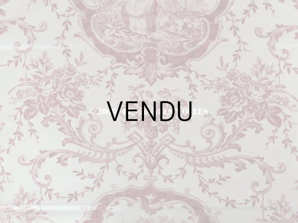 画像3: アンティーク 羊飼いの少女と花 コットン製ファブリック　76×220cm (3)