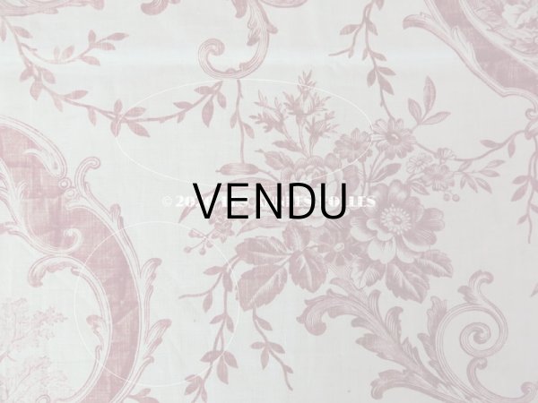 画像6: アンティーク 羊飼いの少女と花 コットン製ファブリック　76×220cm (6)