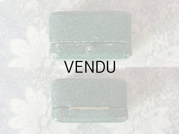 画像4: アンティーク リング用 ジュエリーボックス 金彩入り グリーン リングボックス (4)