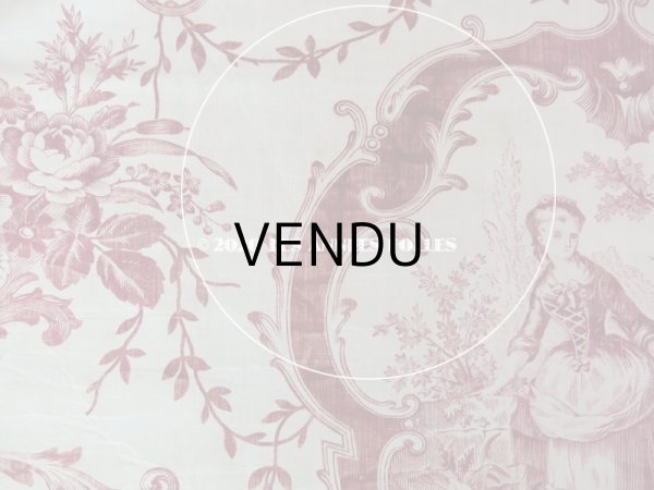 画像15: アンティーク 羊飼いの少女と花 コットン製ファブリック　76×220cm (15)