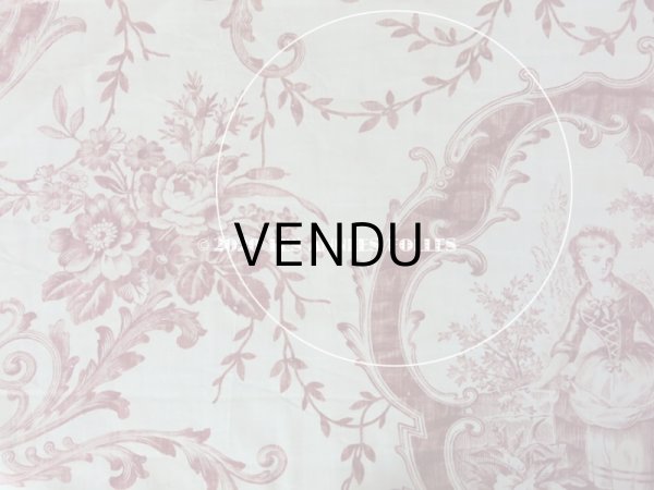 画像5: アンティーク 羊飼いの少女と花 コットン製ファブリック　76×220cm (5)