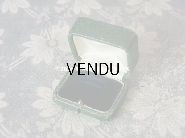 画像6: アンティーク リング用 ジュエリーボックス 金彩入り グリーン リングボックス (6)