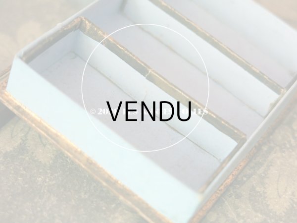 画像9: アンティーク ライラックの花模様 エパングルケース ガラスの蓋の紙箱  (9)