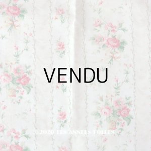 画像: 1900年代 アンティーク 薔薇の花かごのコットン製ファブリック 80×74cm