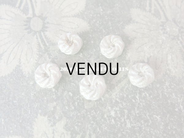 画像7: 19世紀 アンティーク ドール用 シルク製 くるみボタン スパイラル 9〜12mm (7)