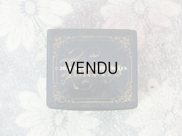 画像4: 19世紀 アンティーク ナポレオン3世時代 パピエマシェの小さなスタンプケース TIMBRES (4)