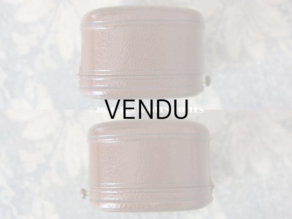 画像6: アンティーク 本革製 ジュエリーボックス ピアス用 ブラウン (6)