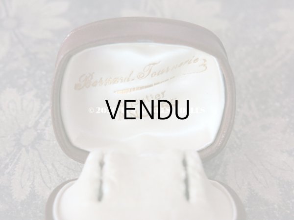 画像8: アンティーク 本革製 ジュエリーボックス ピアス用 ブラウン (8)