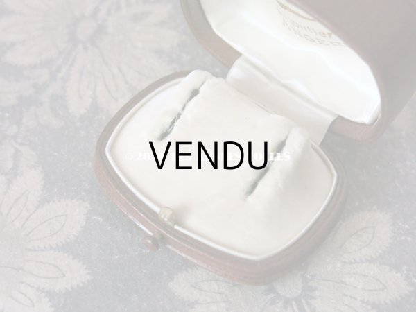 画像9: アンティーク 本革製 ジュエリーボックス ピアス用 ブラウン (9)