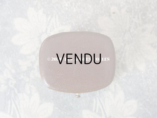 画像4: アンティーク 本革製 ジュエリーボックス ピアス用 ブラウン (4)