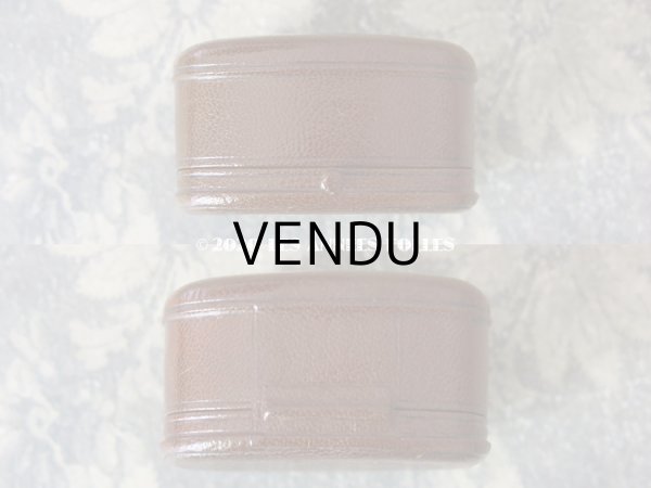 画像5: アンティーク 本革製 ジュエリーボックス ピアス用 ブラウン (5)