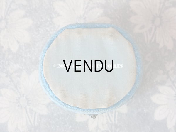 画像5: １９世紀末 アンティーク ジュエリーボックス ベルベット ＆ シルクサテン スモーキーブルー ブレスレット用 (5)