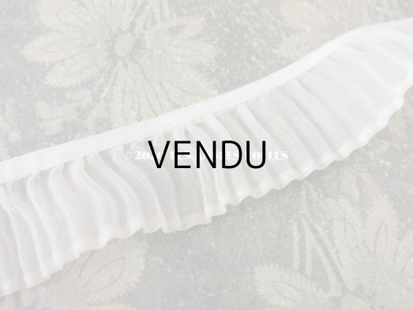 画像7: 【10周年セール対象外】 アンティーク プリーツ リボン オーガンジー オフホワイト 3.5cm幅  (7)