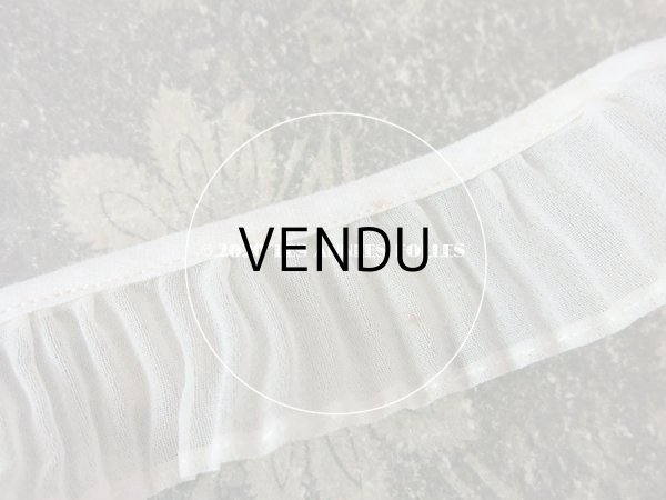 画像8: 【10周年セール対象外】 アンティーク プリーツ リボン オーガンジー オフホワイト 3.5cm幅  (8)