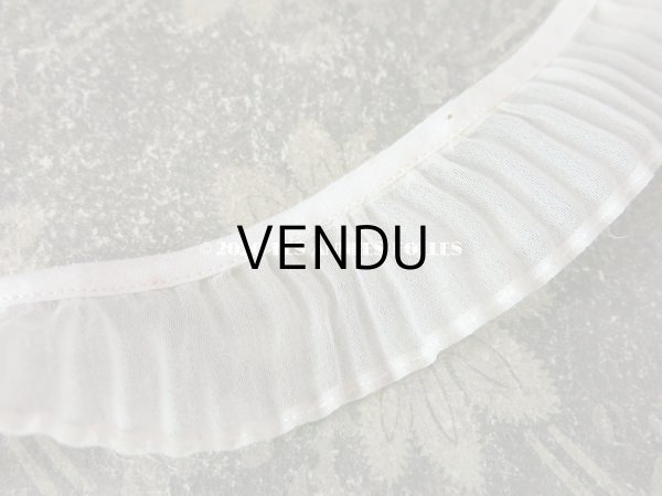 画像6: 【10周年セール対象外】 アンティーク プリーツ リボン オーガンジー オフホワイト 3.5cm幅  (6)