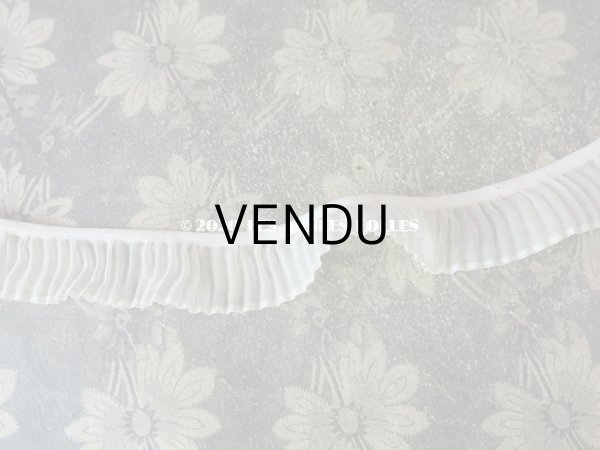 画像3: 【10周年セール対象外】 アンティーク プリーツ リボン オーガンジー オフホワイト 3.5cm幅  (3)