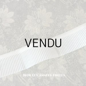 画像:  アンティーク プリーツ リボン 1m コットンオーガンジー ホワイト 3.9cm幅 