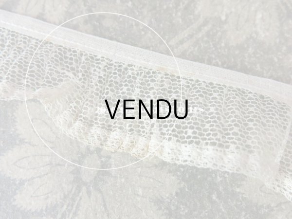 画像7: 【10周年セール対象外】 アンティーク ドット柄チュールレース プリーツ リボン オフホワイト 3.6〜3.8cm幅  (7)