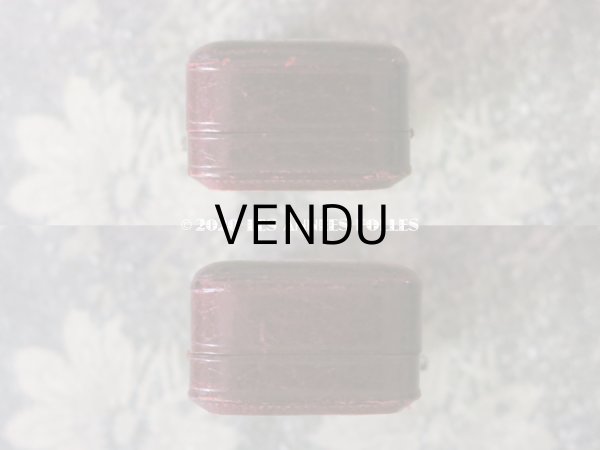 画像6: 【10周年セール対象外】　アンティーク 本革製 ウェディングリング用 ジュエリーボックス  ボルドー (6)