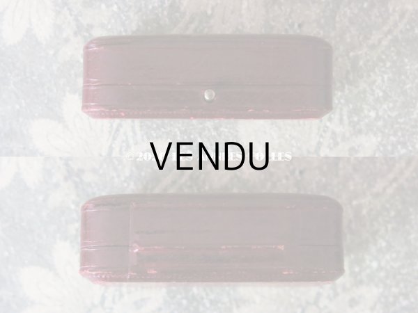 画像5: 【10周年セール対象外】　アンティーク 本革製 ウェディングリング用 ジュエリーボックス  ボルドー (5)