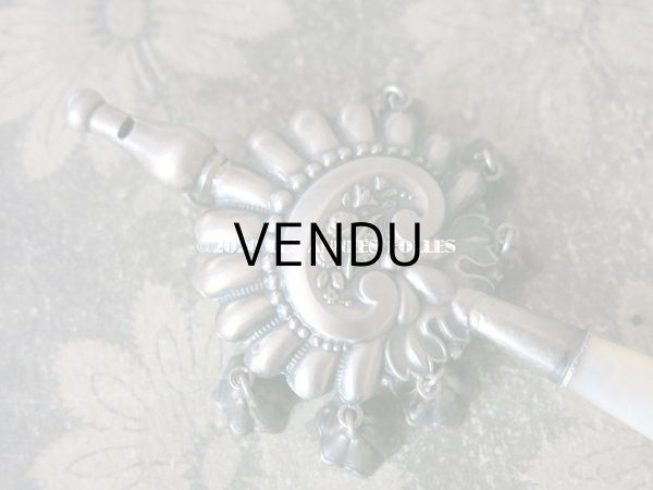 画像6: 【10周年セール対象外】 19世紀 ナポレオン3世時代 アンティーク ラトル シルバー製 花かご＆6つの鈴 (6)