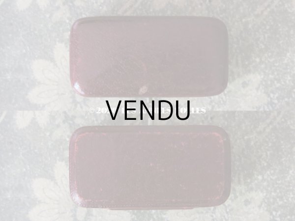 画像4: 【10周年セール対象外】　アンティーク 本革製 ウェディングリング用 ジュエリーボックス  ボルドー (4)