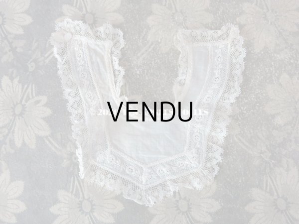 画像3: 【10周年セール対象外】 アンティーク ドール用 付け襟 ホワイトワーク＆ヴァランシエンヌレース (3)