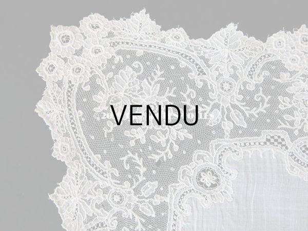 画像7: アンティーク ポワンドガーズ 結婚式のハンカチ 『ポワン・ド・ガーズ』 (7)