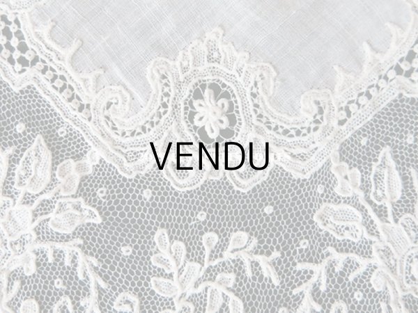 画像5: アンティーク ポワンドガーズ 結婚式のハンカチ 『ポワン・ド・ガーズ』 (5)