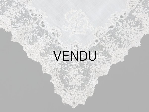 画像3: アンティーク ポワンドガーズ 結婚式のハンカチ 『ポワン・ド・ガーズ』 (3)