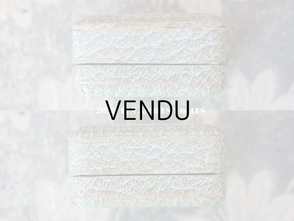 画像8: アンティーク 金彩入り ジュエリーボックス  ピアス用 淡いブルーグレー (8)