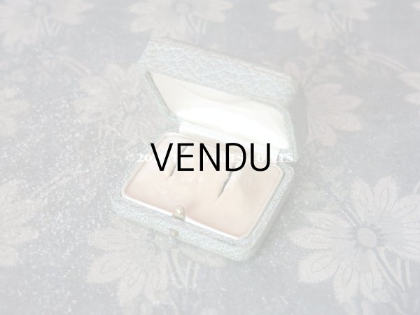 画像4: アンティーク 金彩入り ジュエリーボックス  ピアス用 淡いブルーグレー (4)