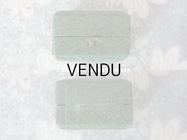 画像4: アンティーク 小さなジュエリーボックス 金彩入り グリーン (4)