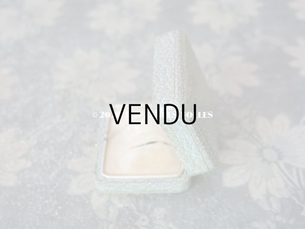 画像6: アンティーク 金彩入り ジュエリーボックス  ピアス用 淡いブルーグレー (6)