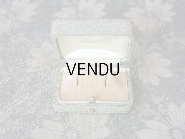 画像5: アンティーク 金彩入り ジュエリーボックス  ピアス用 淡いブルーグレー (5)