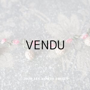画像: 1900年代 アンティーク 極小 ロココトリム とても小さなピンクの薔薇 シルク製 ポンポン付き ロココリボン 28cm