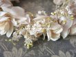 画像13: アンティーク 薔薇の花冠 オフホワイト 布花のヘッドリース ティアラ (13)