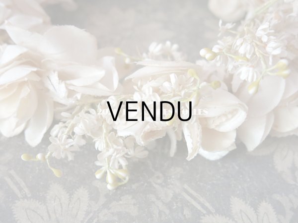 画像13: アンティーク 薔薇の花冠 オフホワイト 布花のヘッドリース ティアラ (13)
