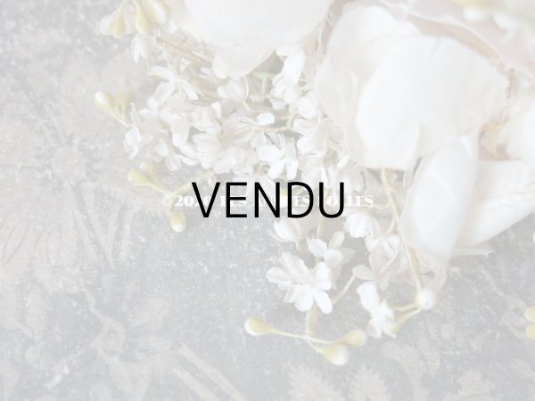 画像8: アンティーク 薔薇の花冠 オフホワイト 布花のヘッドリース ティアラ (8)