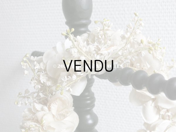 画像5: アンティーク 薔薇の花冠 オフホワイト 布花のヘッドリース ティアラ (5)