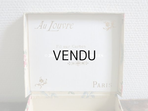 画像7: アンティーク ルーブル百貨店の糸箱 カルトナージュボックス FIL SUR CARTES QUALITE EXTRA - AU LOUVRE PARIS - (7)