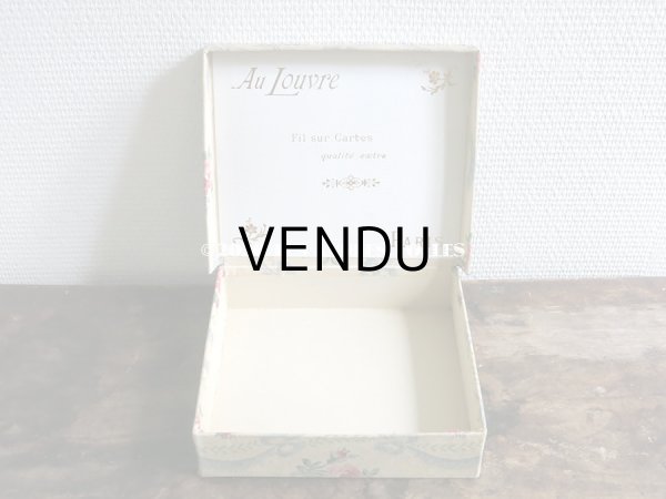 画像5: アンティーク ルーブル百貨店の糸箱 カルトナージュボックス FIL SUR CARTES QUALITE EXTRA - AU LOUVRE PARIS - (5)