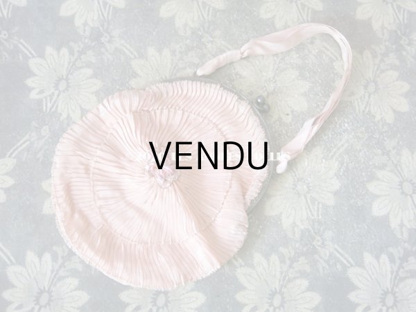 画像5: 1920年代 アンティーク オモニエール  ピンクの薔薇のロココモチーフ付 (5)