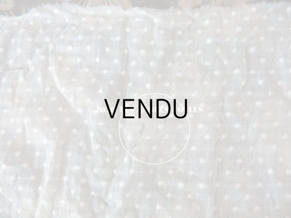 画像6: アンティーク  ドット柄の刺繍入り コットン生地  (6)