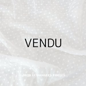 画像: アンティーク  ドット柄の刺繍入り コットン生地 