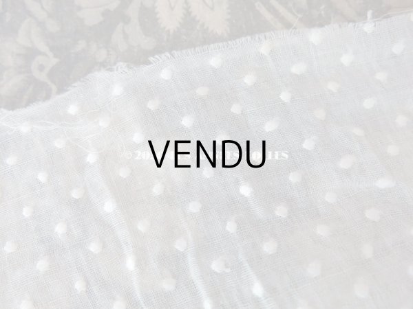 画像3: アンティーク  ドット柄の刺繍入り コットン生地  (3)