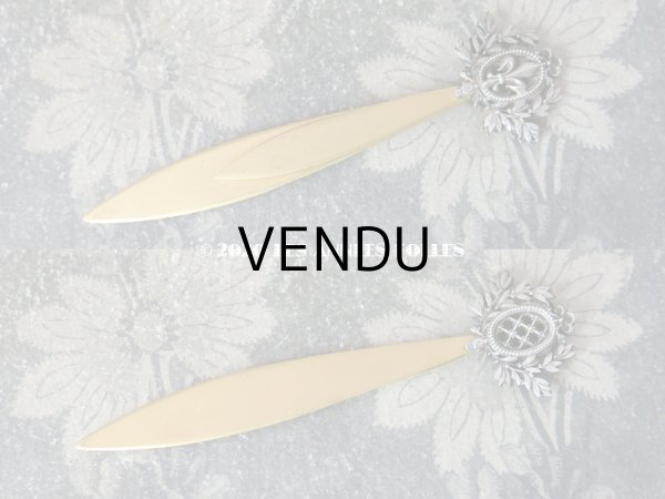 画像4: 19世紀末 アンティーク レタリングセット 百合の紋章 ペン軸 & シーリングスタンプ ＆レターオープナー・ブックマーク (4)