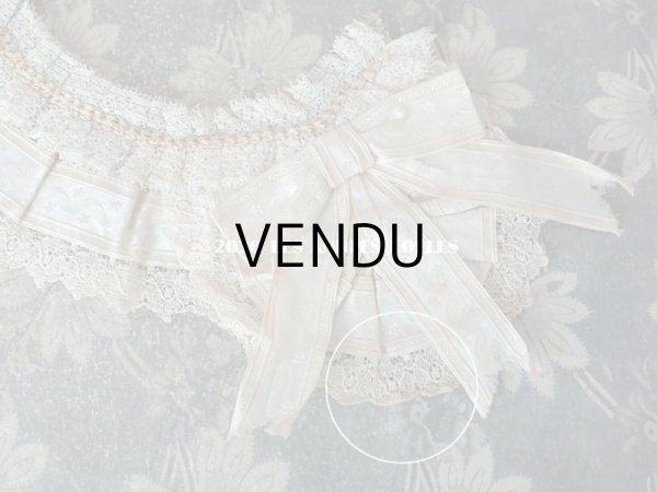 画像3: 1900年代 アンティーク 付け襟 レース＆シルクリボン (3)